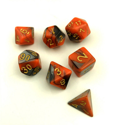 Nagyker 7 db / szett új kockajáték poliéder D4-D20 sokoldalú akril kocka színes 2019 új