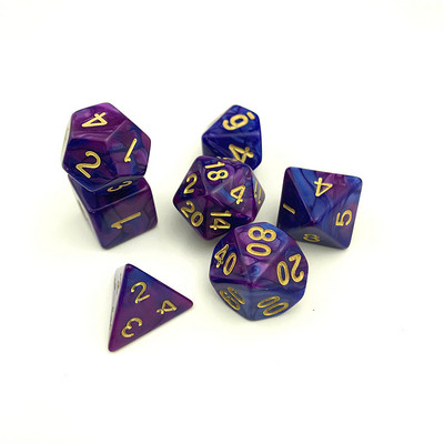 Nagyker 7 db / szett új kockajáték poliéder D4-D20 sokoldalú akril kocka színes 2019 új