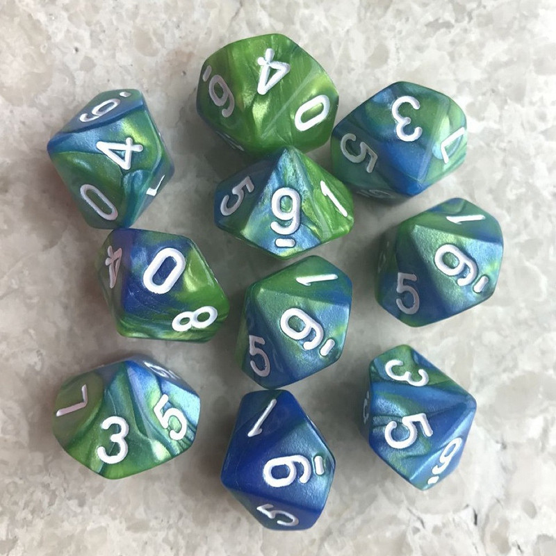 Uus – 10 tk/komplekt 10 küljega D10 mitmetahulised täringud, numbrikettad, lauaarvuti lauamäng PXPF