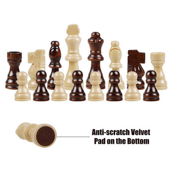 32 бр. Дървени шахматни фигури Пълни шахматни фигури Международен комплект за шах с думи Шахматна фигура Развлекателни аксесоари Комплект настолни игри