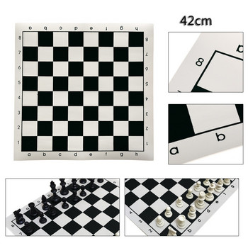 Нова 34.5x34.5cm/42x42cm памук+PU кожена турнирна висококачествена образователна шахматна дъска за детски образователни игри