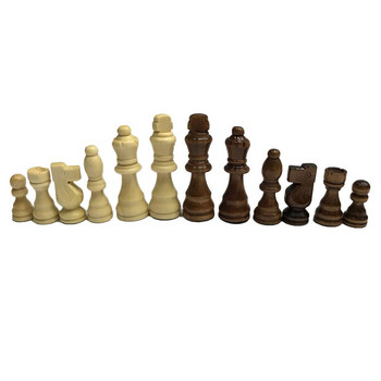 Дървен комплект за шах 7,7 см Крал 32 шахматни фигури Фигури Пешки Възрастни Деца Турнир Игра Играчка Шах за свободното време Играчка Множество видове