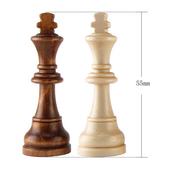 32 τμχ Ξύλινα κομμάτια σκακιού Πλήρεις Chessmen International Word Chess Set Black & White Chess Piece Ψυχαγωγικά αξεσουάρ