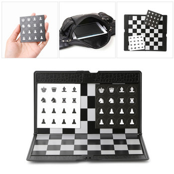 Джобен сгъваем магнитен международен комплект за шах Дъска Пулове Самолет