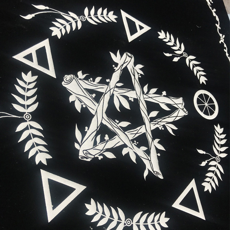 Tarot kártya terítő Pentagram jósolt oltárterítő kordbársony/nem szőtt pasziánszhoz Tarrot kártya védőkendő