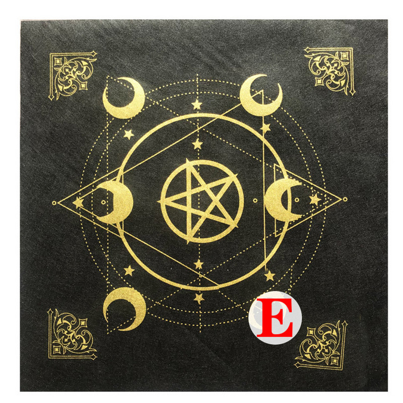 Tarot kártya terítő Pentagram jósolt oltárterítő kordbársony/nem szőtt pasziánszhoz Tarrot kártya védőkendő