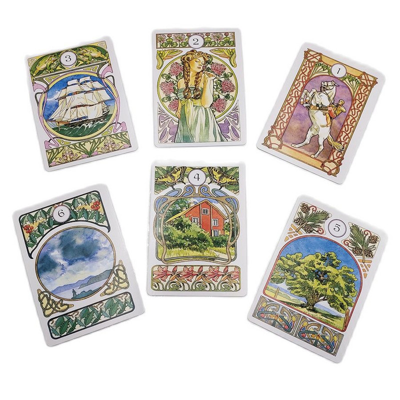Art Nouveau Lenormand Oracle Deck Family Party Mysterious Divination Fate Παιχνίδι Κάρτες Ταρώ Επιτραπέζιο παιχνίδι Ψυχαγωγία Παίζοντας