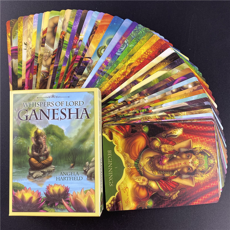 Tarot kártya Lord Ganesha Oracle suttogásaihoz Társasjáték Tarot Pakli teljes angol verzió