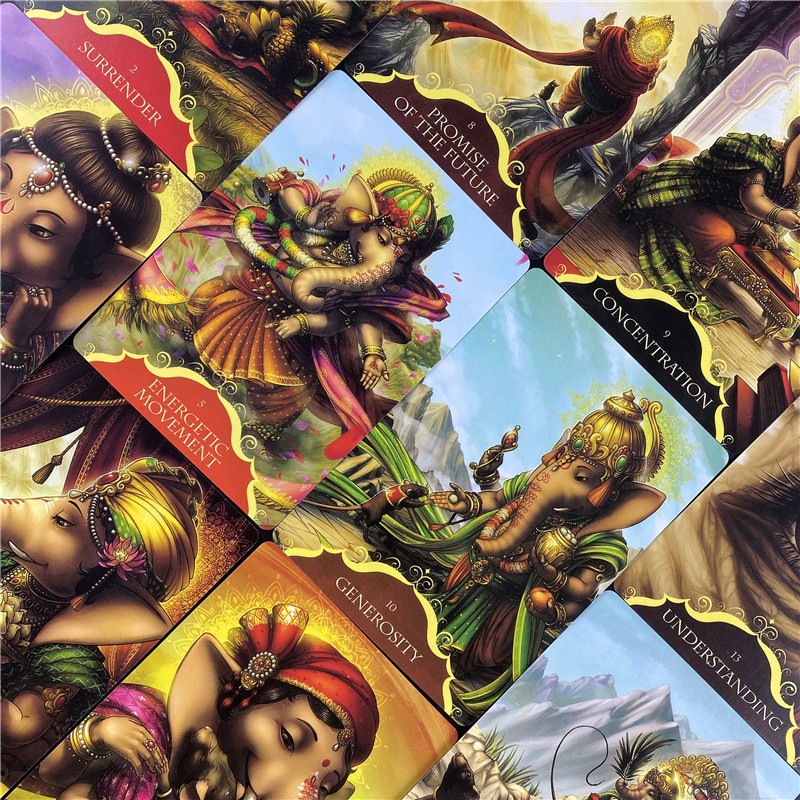 Tarot kártya Lord Ganesha Oracle suttogásaihoz Társasjáték Tarot Pakli teljes angol verzió