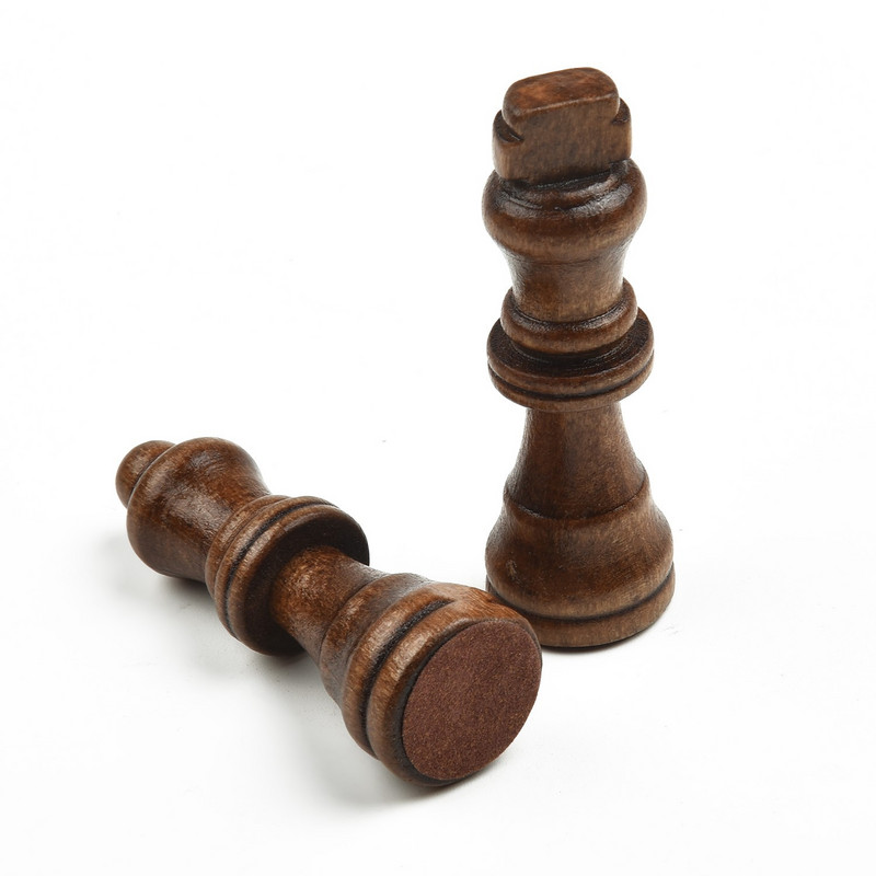 32db 2,5-ös fa faragott sakkfigurák, hordozható, kézzel készített készlet 65 mm-es király méretű játékok gyerekeknek születésnapi karácsonyi ajándék sakkjátékok