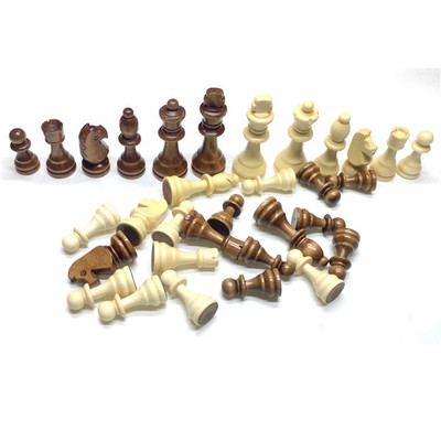Висококачествени дървени международни шахматни фигури с хартиена шахматна дъска King Height 65MM Игра на шах Образователен инструмент
