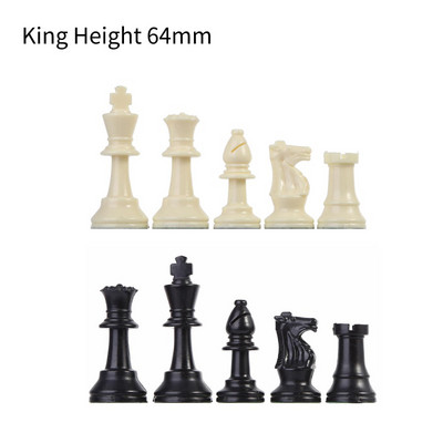 32 tk plastikust malenupud Chessmen International sõnamale komplekt Mustvalge male ilma malelauata malemängu meelelahutustarvikud