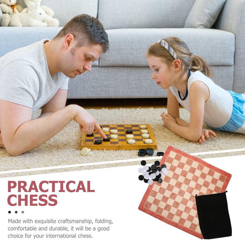 Lauamäng Mini reisimalekomplekt Vintage mänguasjad kabe Vintage reisimalekomplekt riidest tasku malelaud laps