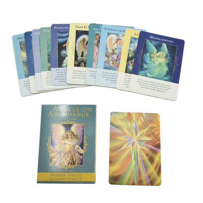 „Angels of Abundance“ Oracle kortos anglų versija Taro kortų kaladė Likimo būrimas Žaidimas Šeimos vakarėlio stalo žaidimas
