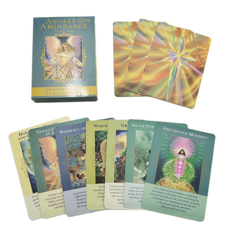 Angels of Abundance Oracle Cards Английска версия Tarot Card Deck Fate Divination Gameplay Family Party Board Game