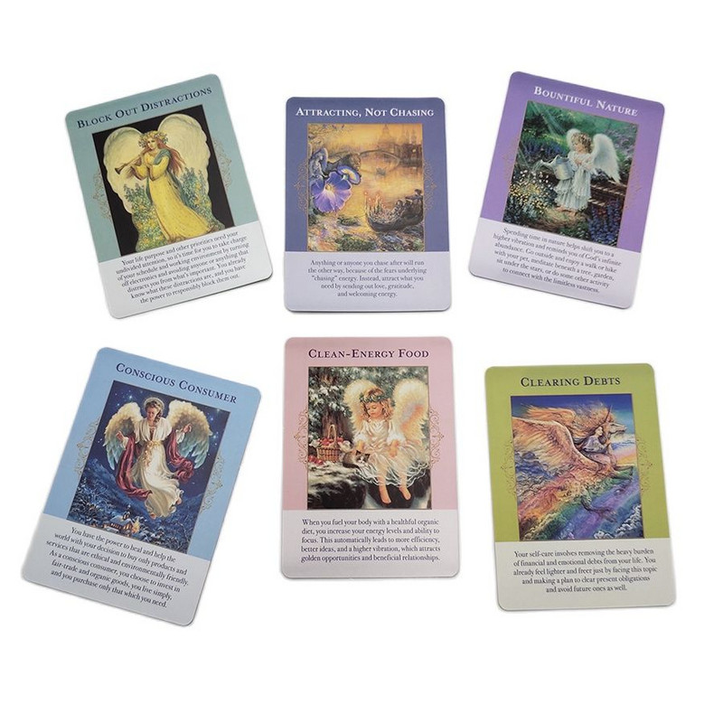 Angels of Abundance Oracle Cards Английска версия Tarot Card Deck Fate Divination Gameplay Family Party Board Game