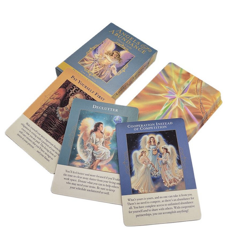 Angels of Abundance Oracle Cards Английска версия Tarot Card Deck Fate Divination Gameplay Family Party Board Game
