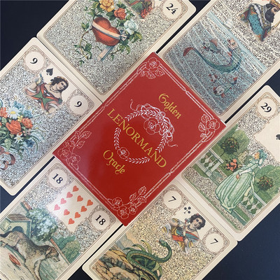 Kuldsed Lenormand Oracle kaardid vaba aja peolauamäng Kvaliteetne ennustamisennustustarot koos juhendiga