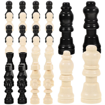 2 комплекта Дървени шахматни фигури Мини шах Дървени шахове Дървени шахматни фигури Шахматни фигури за деца