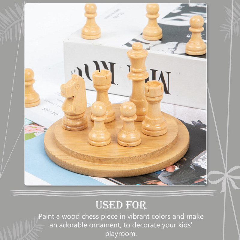 50 τμχ Αβαφη Ξύλο Πεζάκια Σκακιού Ξύλο Ημιτελή κούκλες με μανταλάκια DIY Ζωγραφισμένες κούκλες με μανταλάκια Σκακιστικά κομμάτια γκράφιτι Άβαφη Σκάκι