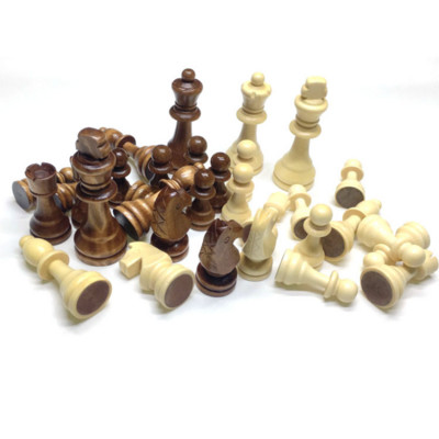 Accesorii pentru tablă de șah din lemn de 2,5 inci de gamă înaltă pentru comerț exterior. Piese de șah din lemn