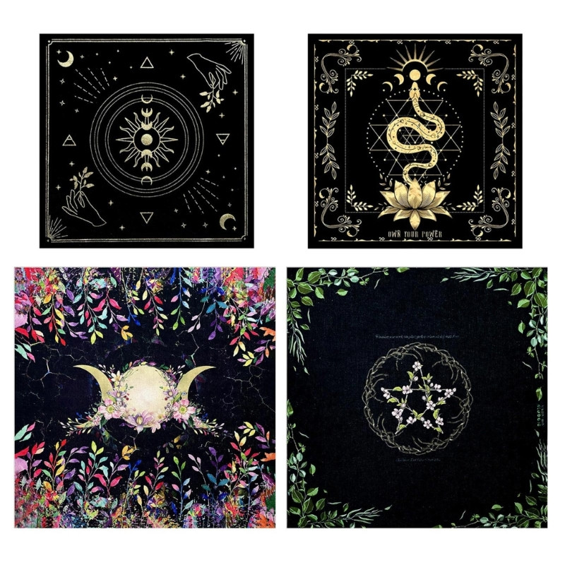 49x49cm Taro kaardi laudlina flanell geomeetriline kujund ennustamine altaririie lauamäng Oraaklite kaardipadjake ruunide tugi