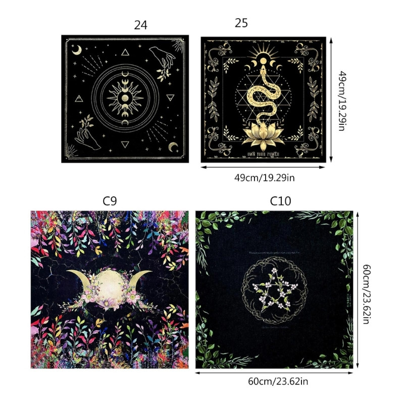 49x49cm Taro kaardi laudlina flanell geomeetriline kujund ennustamine altaririie lauamäng Oraaklite kaardipadjake ruunide tugi