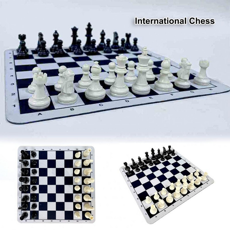 23,5 cm-es Vintage sakk egyszerű leejtésálló PS hordozható sakkkészlet oktatójáték gyerekeknek sakkkészlet oktatójáték