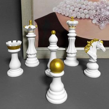 Ρετρό Σκακιστικό Άγαλμα Ρητίνης Σκακιστικό Πεδίο Ρετρό Διακόσμηση Σπιτιού Μαλακό ντύσιμο Villain Chess Piece Sculpture Luxury Chess