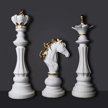 Ρετρό Σκακιστικό Άγαλμα Ρητίνης Σκακιστικό Πεδίο Ρετρό Διακόσμηση Σπιτιού Μαλακό ντύσιμο Villain Chess Piece Sculpture Luxury Chess