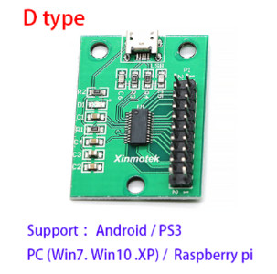 1 Arcade Zero Delay USB juhtkangi kodeerija PCB lauamängupulga kontroller arvuti ja Raspberry Pi One Player juhtimine ilma kaablita