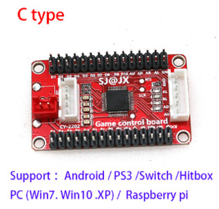 1 Arcade Zero Delay USB juhtkangi kodeerija PCB lauamängupulga kontroller arvuti ja Raspberry Pi One Player juhtimine ilma kaablita