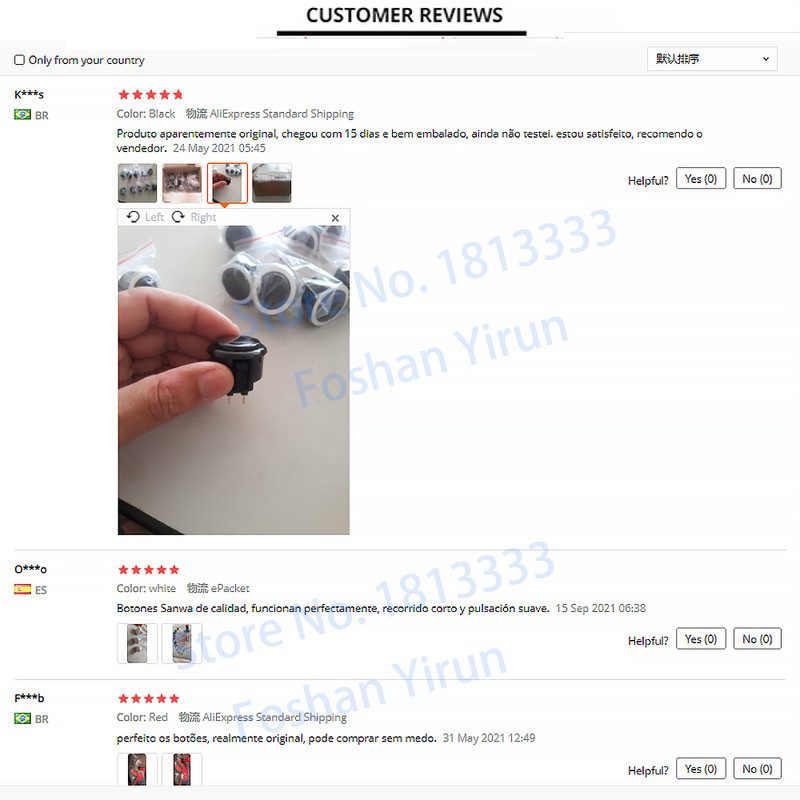 Arkadinis mygtukas originalus japoniškas SANWA OBSF-30 apvalus mygtukas mikrojungikliai 30 mm arkadinis jungiklis, skirtas „pasidaryk pats“ vairasvirtei PC PS/3