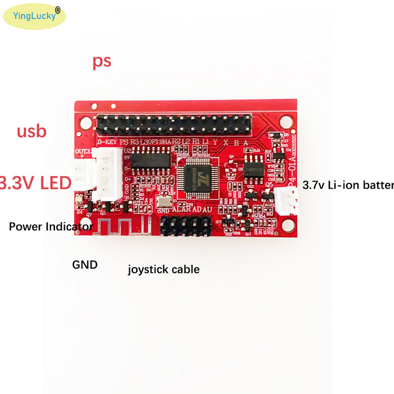 „Arcade Zero Delay“ USB plokštė belaidė „Bluetooth“ vairasvirtės kodavimo plokštė „Sanwa“ žaidimų lazdelės valdiklis PC PS3 PS4 „3 viename“ valdymas „pasidaryk pats“