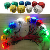5 tk arkaadnupu nupp 24 mm 30 mm läbipaistvad lülitusnupud LED valgustus 5 V 12 V DIY Raspberry pi MAME PC Pandora mängu jaoks