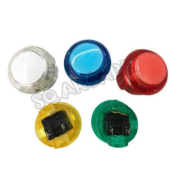 5 бр Arcade Push Button Snap 24mm 30mm Прозрачни бутони за превключване LED осветление 5V 12V за DIY Raspberry pi MAME PC Pandora Game