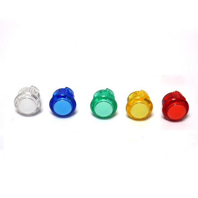 5 tk arkaadnupu nupp 24 mm 30 mm läbipaistvad lülitusnupud LED valgustus 5 V 12 V DIY Raspberry pi MAME PC Pandora mängu jaoks