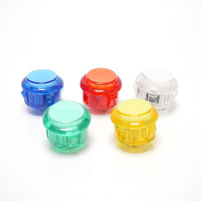 5 tk arkaadnupu nupp 24 mm 30 mm läbipaistvad lülitusnupud LED valgustus 5 V 12 V DIY Raspberry pi MAME PC Pandora mängu jaoks