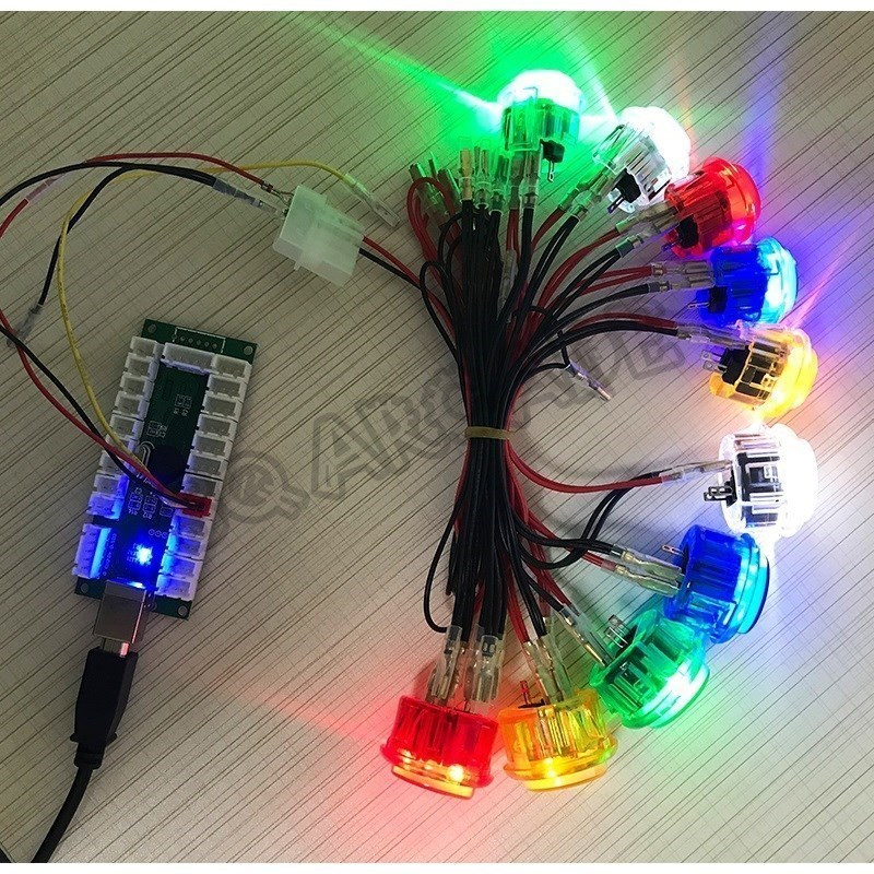 5 kom Arcade Push Button Snap 24mm 30mm Transparent Switch Buttons LED Rasvjeta 5V 12V za DIY Raspberry pi MAME PC Pandora Game