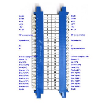 Arcade JAMMA 28/56 Pin 2,8/4,8mm Διασύνδεση Ερμάριο Καλωδίωση 140cm Καλώδιο πλεξούδας πλεξούδας για κονσόλες παιχνιδιών Pandora Arcade 5V&12V