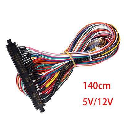 Arcade JAMMA 28/56 Pin 2.8/4.8mm Interface Cabinet Wire Wiring 140cm Harness PCB Cable For Pandora Arcade Game Consoles 5V&12V