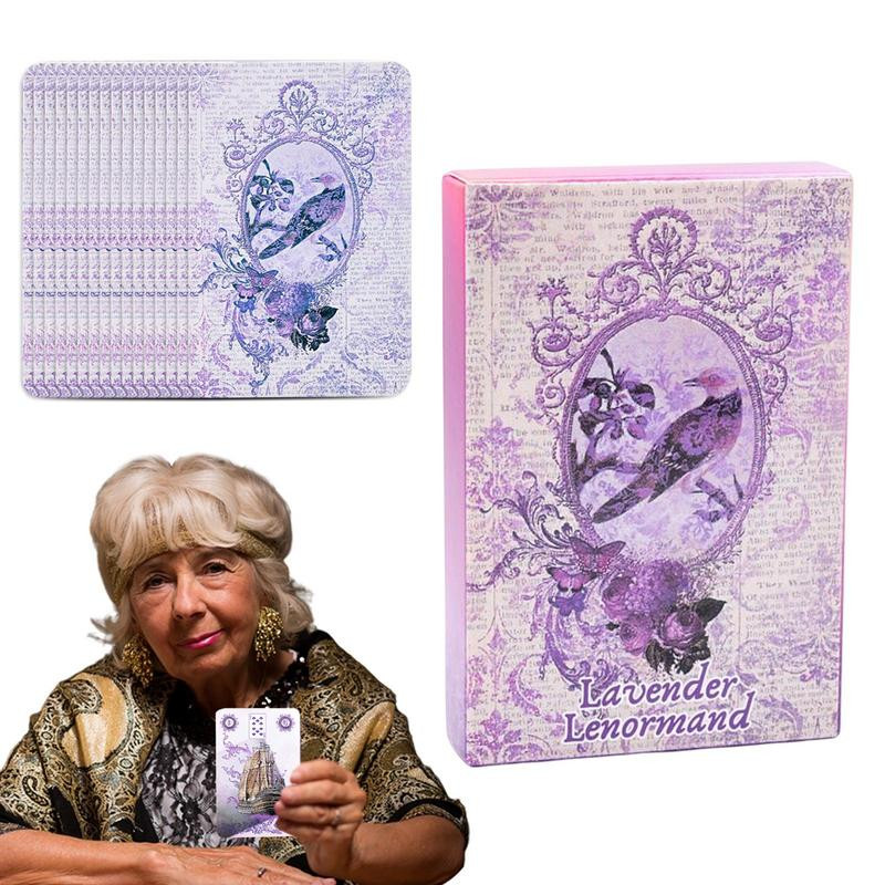 Oferta fierbinte Lavanda Lenormand Oracle Carte de tarot Carte de divinație a destinului Jocuri de masă Cărți de joc pentru petrecere a ghicitului.