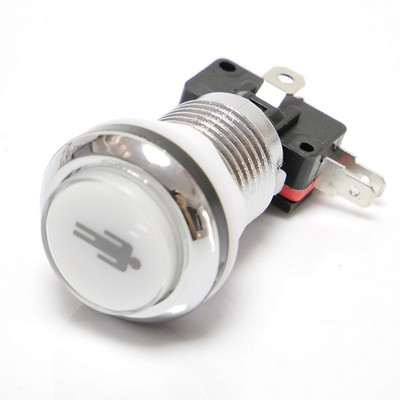 33 mm läbimõõduga 28 mm kinnitusauk KROOMkattega valgustatud 12 V LED-saalide nupp mikrolülitiga 5 värvi