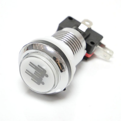 33 mm läbimõõduga 28 mm kinnitusauk KROOMkattega valgustatud 12 V LED-saalide nupp mikrolülitiga 5 värvi