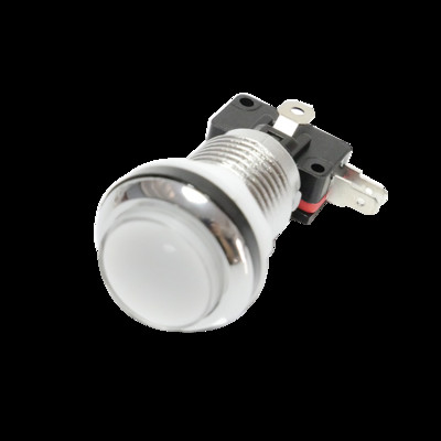 33 mm läbimõõduga 28 mm kinnitusauk KROOMkattega valgustatud 12 V LED-saalide nupp mikrolülitiga 5 värvi