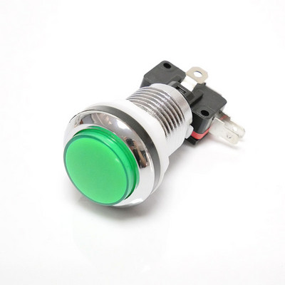 33 mm läbimõõduga 28 mm kinnitusauk KROOMkattega valgustatud 12 V LED-saalide nupp mikrolülitiga 5 värvi