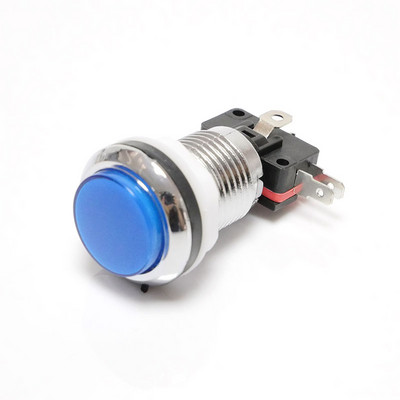 33 mm läbimõõduga 28 mm kinnitusauk KROOMkattega valgustatud 12 V LED-saalide nupp mikrolülitiga 5 värvi