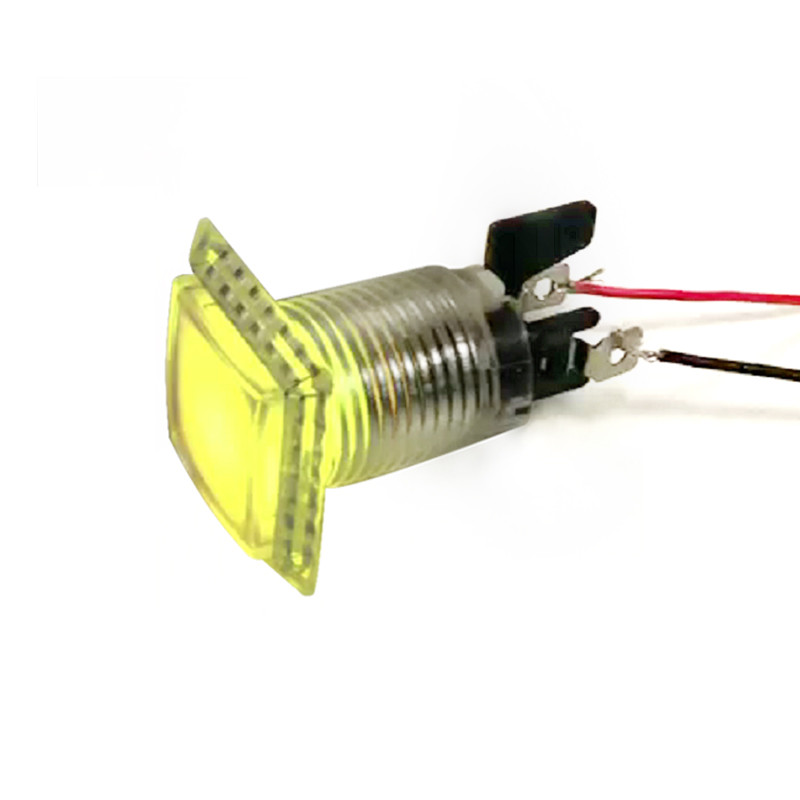 1 gab. Arcade Led krāsainas zibspuldzes spiedpogas RGB kvadrātveida poga 12v/5v 4,8mm apgaismota Diy Arcade mašīnu slotu skapim