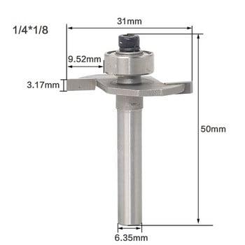 3,17 / 2,38 MM фреза фреза Използвайте за прорязване на дървени плоскости инсталиране на фиксирана Т формовка