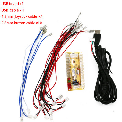 Μηδενική καθυστέρηση ελεγκτής πλακέτας καλωδίου USB PC & Raspberry Pi Control Retro Arcade Handle PCB Joystick 5V Led Light Button Encoder